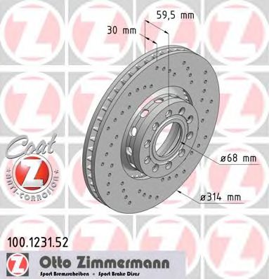ZIMMERMANN 100123152 -  Тормозной диск
