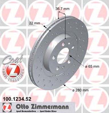 ZIMMERMANN 100123452 -  Тормозной диск