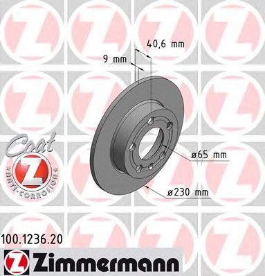ZIMMERMANN 100123620 -  Диск тормозной, Coat Z