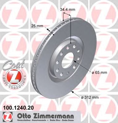 ZIMMERMANN 100124020 -  Тормозной диск