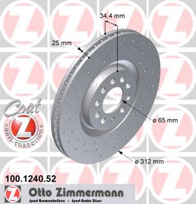 ZIMMERMANN 100124052 -  Тормозной диск