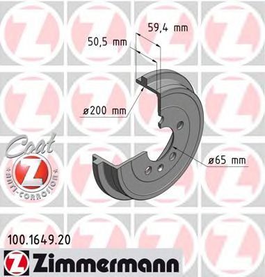 ZIMMERMANN 100164920 -  Тормозной барабан
