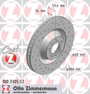 ZIMMERMANN 100330552 -  Тормозной диск