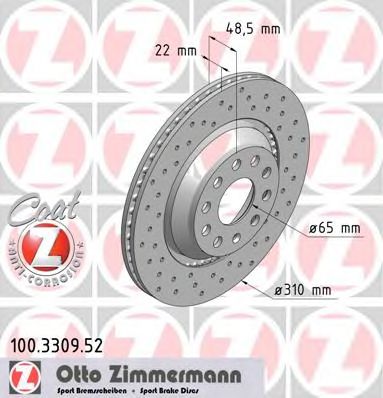ZIMMERMANN 100330952 -  Тормозной диск