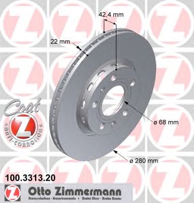 ZIMMERMANN 100331320 -  Тормозной диск