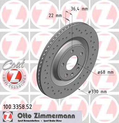 ZIMMERMANN 100335852 -  Тормозной диск