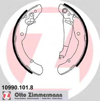 ZIMMERMANN 109901018 -  Колодки тормозные барабанные, комплект
