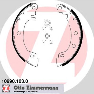 ZIMMERMANN 109901030 -  Колодки тормозные барабанные, комплект