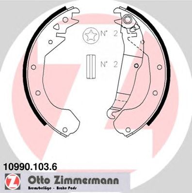 ZIMMERMANN 109901036 -  Колодки тормозные барабанные, комплект