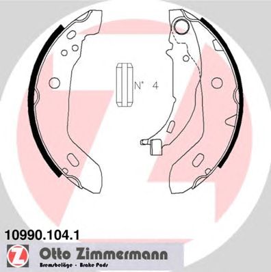 ZIMMERMANN 109901041 -  Колодки тормозные барабанные, комплект