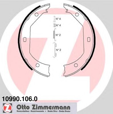 ZIMMERMANN 109901060 -  Комплект тормозных колодок, стояночная тормозная система