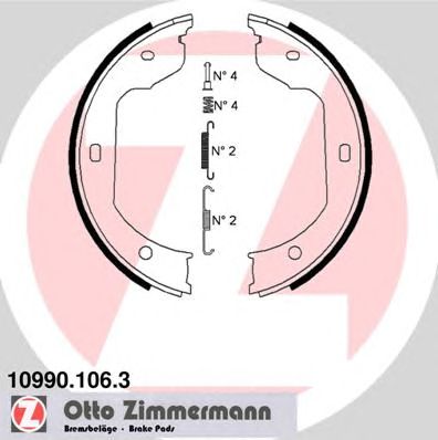 ZIMMERMANN 109901063 -  Комплект тормозных колодок, стояночная тормозная система