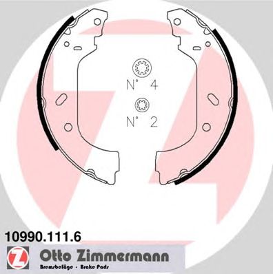 ZIMMERMANN 109901116 -  Колодки тормозные барабанные, комплект