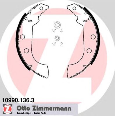 ZIMMERMANN 109901363 -  Колодки тормозные барабанные, комплект