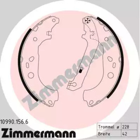 ZIMMERMANN 109901566 -  Колодки тормозные барабанные, комплект