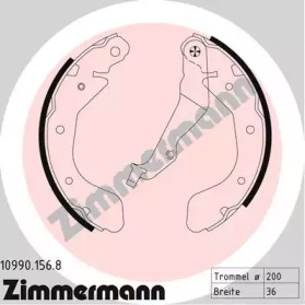 ZIMMERMANN 109901568 -  Колодки тормозные барабанные, комплект