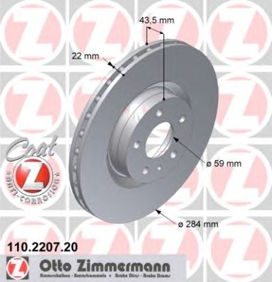 ZIMMERMANN 110220720 -  Тормозной диск