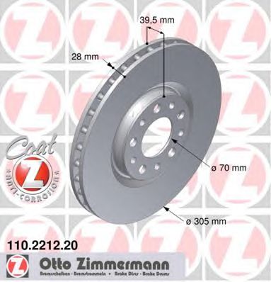ZIMMERMANN 110221220 -  Тормозной диск