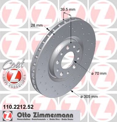 ZIMMERMANN 110221252 -  Тормозной диск