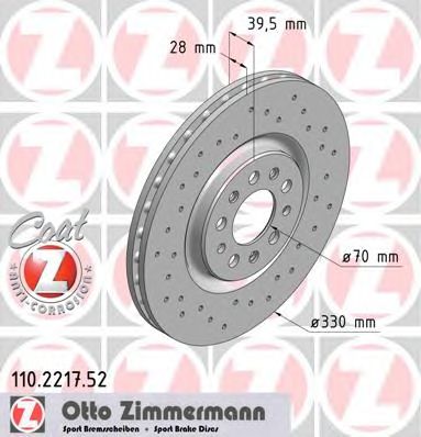 ZIMMERMANN 110221752 -  Тормозной диск