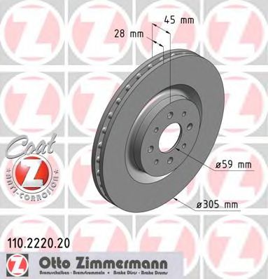 ZIMMERMANN 110222020 -  Тормозной диск