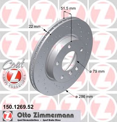 ZIMMERMANN 150126952 -  Тормозной диск