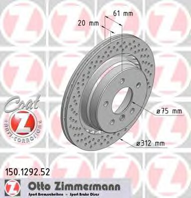 ZIMMERMANN 150129252 -  Тормозной диск