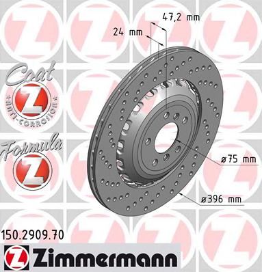 ZIMMERMANN 150290970 -  Тормозной диск