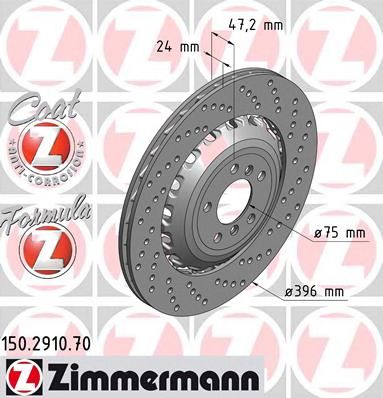 ZIMMERMANN 150291070 -  Тормозной диск