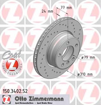ZIMMERMANN 150340252 -  Тормозной диск