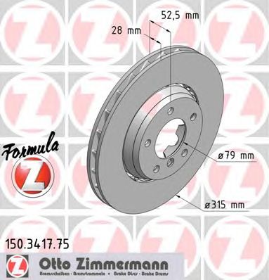 ZIMMERMANN 150341775 -  Тормозной диск
