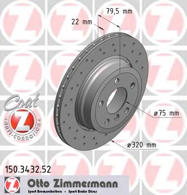 ZIMMERMANN 150343252 -  Тормозной диск