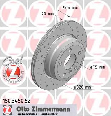 ZIMMERMANN 150345052 -  Тормозной диск