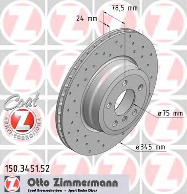 ZIMMERMANN 150345152 -  Тормозной диск