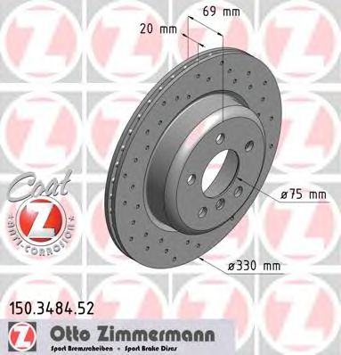 ZIMMERMANN 150348452 -  Тормозной диск