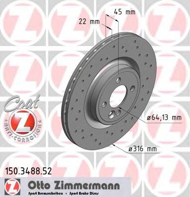 ZIMMERMANN 150348852 -  Тормозной диск