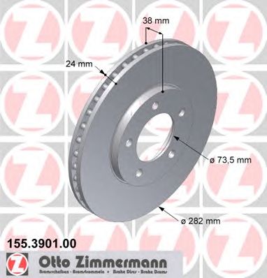 ZIMMERMANN 155390100 -  Тормозной диск