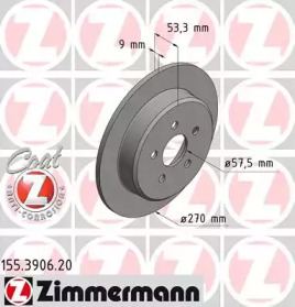 ZIMMERMANN 155390620 -  Диск тормозной, Coat Z