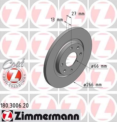 ZIMMERMANN 180300620 -  Диск тормозной, Coat Z