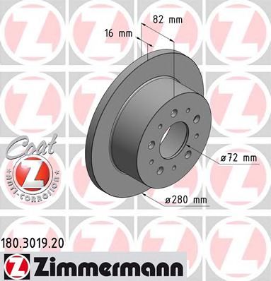ZIMMERMANN 180301920 -  Диск тормозной, Coat Z
