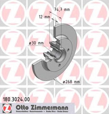 ZIMMERMANN 180302400 -  Тормозной диск