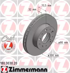 ZIMMERMANN 180303020 -  Диск тормозной, Coat Z