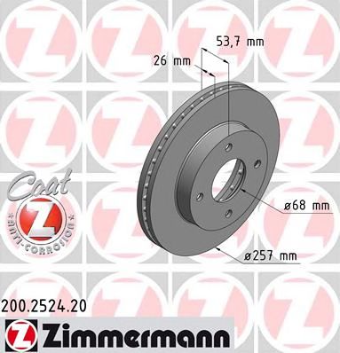 ZIMMERMANN 200252420 -  Тормозной диск