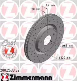 ZIMMERMANN 200253352 -  Тормозной диск