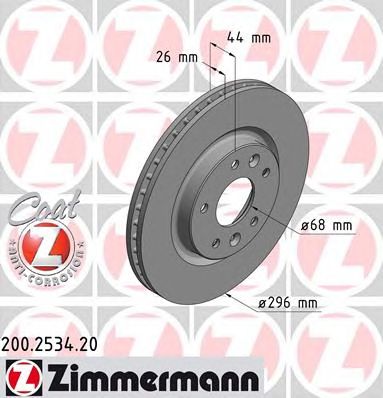 ZIMMERMANN 200253420 -  ДИСК ТОРМ.ПЕР. NISSAN QASHQAI (J11, J11_) 13