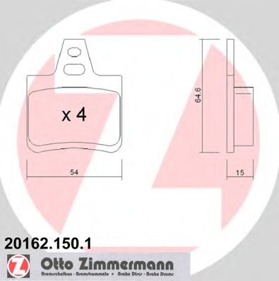 ZIMMERMANN 201621501 -  Комплект тормозных колодок, дисковый тормоз