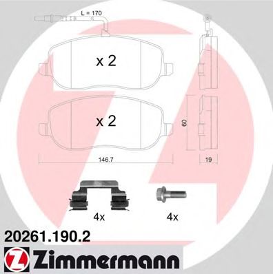 ZIMMERMANN 202611902 -  Комплект тормозных колодок, дисковый тормоз