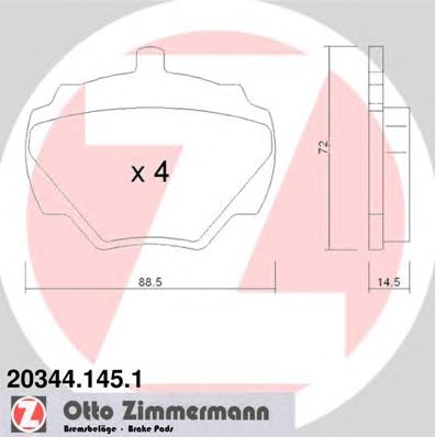 ZIMMERMANN 203441451 -  Комплект тормозных колодок, дисковый тормоз
