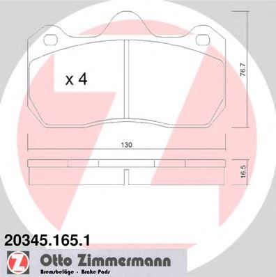 ZIMMERMANN 203451651 -  Комплект тормозных колодок, дисковый тормоз