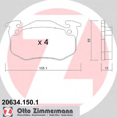 ZIMMERMANN 206341501 -  Комплект тормозных колодок, дисковый тормоз